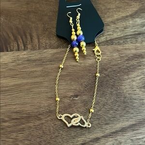 Gold and Purple Heart Jewelry Set